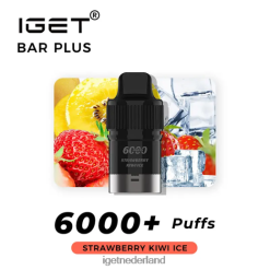 IGET bar shop bar plus pod 6000 trekjes 46N8T257 aardbei-kiwi-ijs