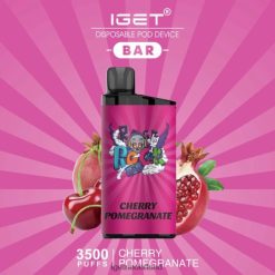 IGET vape Amsterdam bar - 3500 trekjes 46N8T578 kersen granaatappel