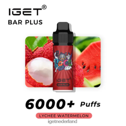 IGET vape Nederland bar plus - 6000 trekjes 46N8T606 lychee-watermeloen