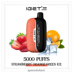 IGET vape Nederland moon 5000 trekjes 46N8T222 aardbei oranje groen ijs
