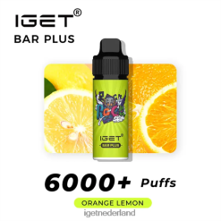 IGET vape sale-reep plus 6000 trekjes 46N8T238 oranje citroen