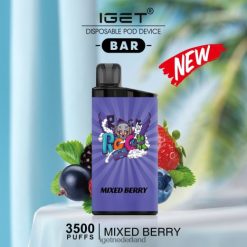 IGET vape shop bar - 3500 trekjes 46N8T487 gemixte bessen