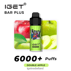 nicotinevrije IGET bar Nederland-reep plus vape-kit 46N8T370 dubbele appel