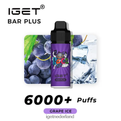 nicotinevrije IGET vape Amsterdam-reep plus vape-kit 46N8T374 druiven ijs