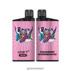 nicotinevrije IGET vape Nederlandreep 3500 trekjes 46N8T396 aardbei watermeloen ijs