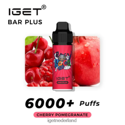 nicotinevrije IGET wholesale-reep plus vape-kit 46N8T371 kersen granaatappel